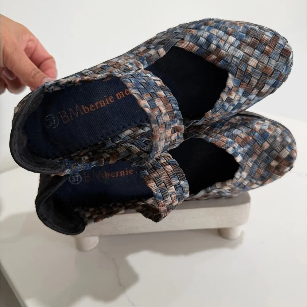 Bernie Mev. Size 37 Woven Flats - Blue and Brown